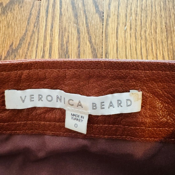 veronica beard brown leather mini skirt size 0 - Picture 4 of 6